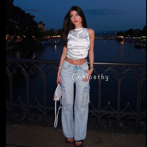 Zara MID -RISE TRF CARGO JEANS - Picture 8 of 16